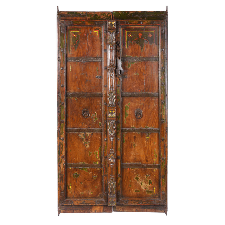 Antique Indian Painted Window Shutter From Bikaner | Indigo Antiques