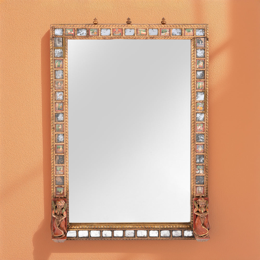 Indian Mirror Made From Baby Jula From Bikaner - Late 18thC | Indigo Antiques