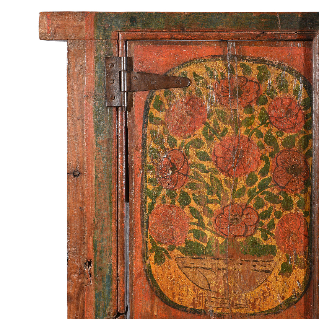 Corner Detail From Painted Indian Window From Bikaner | Indigo Antiques