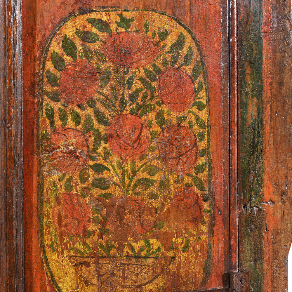 Paintowrk Detail From Painted Indian Window From Bikaner | Indigo Antiques
