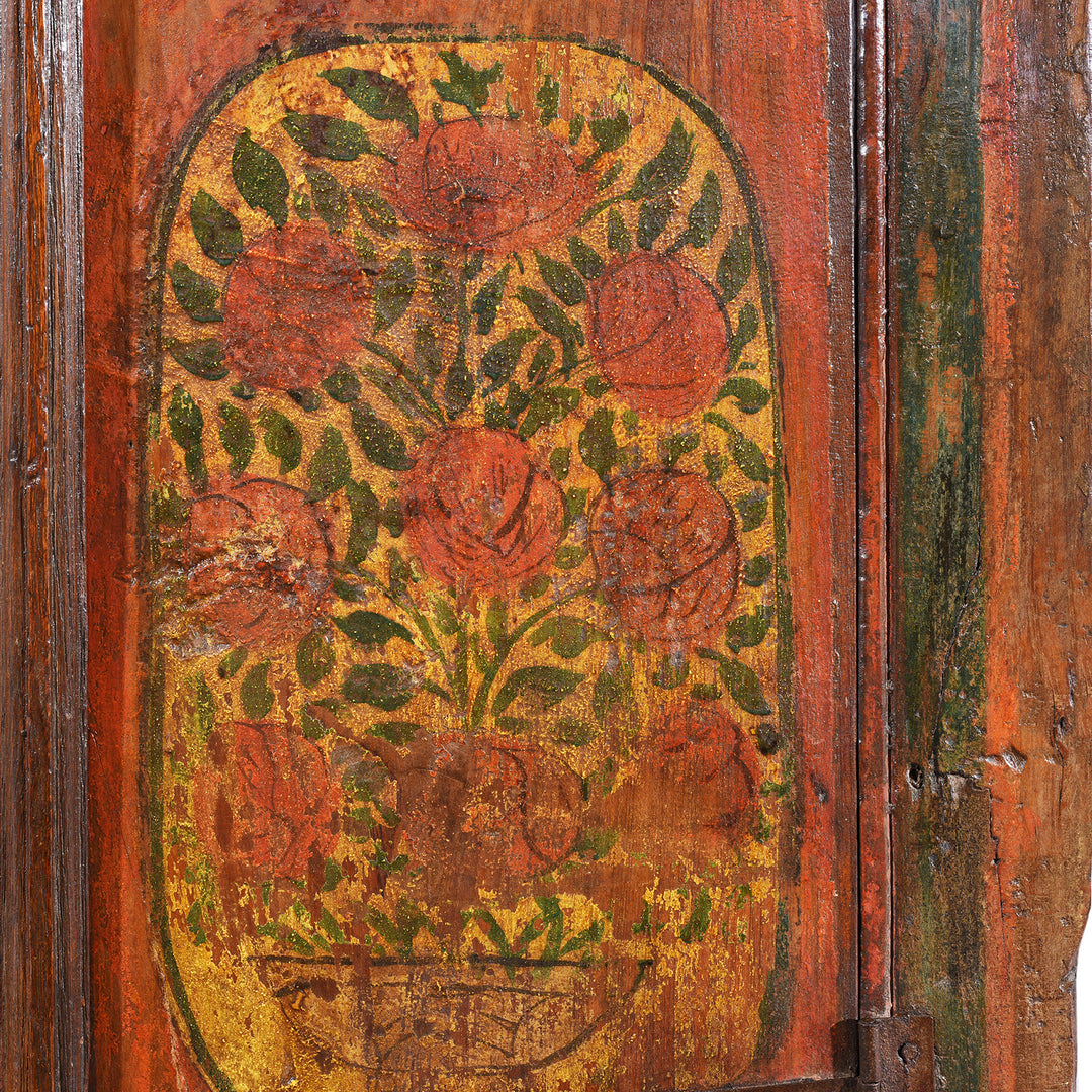 Paintowrk Detail From Painted Indian Window From Bikaner | Indigo Antiques
