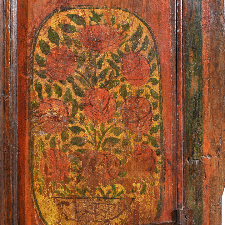 Paintowrk Detail From Painted Indian Window From Bikaner | Indigo Antiques
