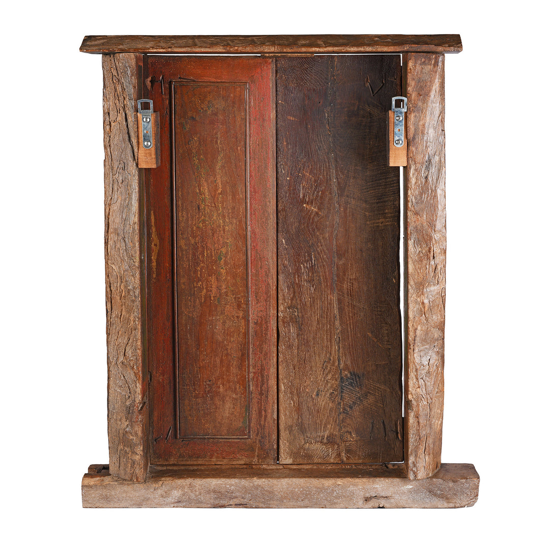 Back Of Painted Indian Window From Bikaner | Indigo Antiques