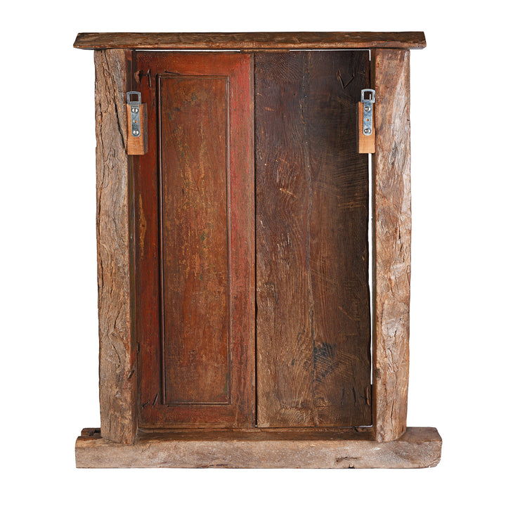 Back Of Painted Indian Window From Bikaner | Indigo Antiques