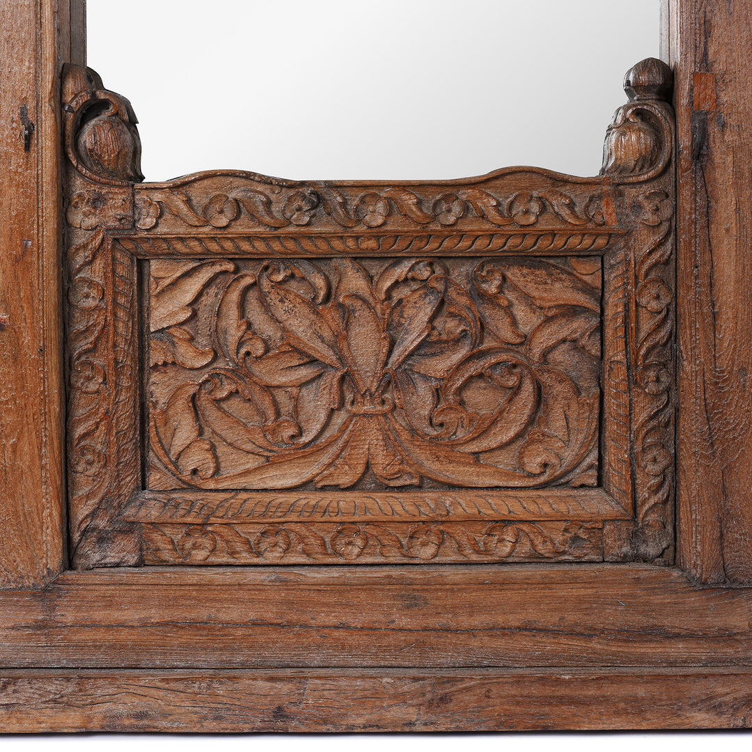 Carving Detail From Antique Indian Carved Window Mirror | Indigo Antiques