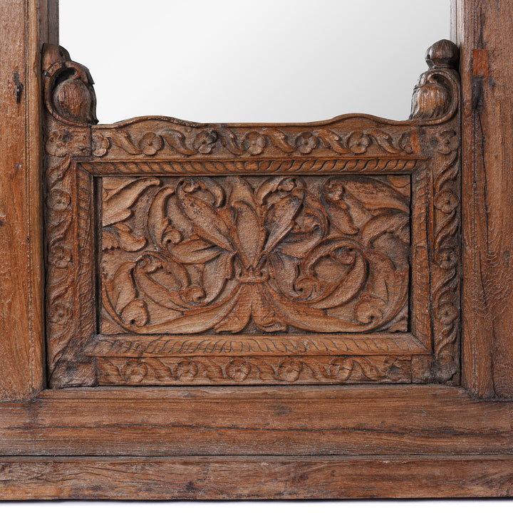 Carving Detail From Antique Indian Carved Window Mirror | Indigo Antiques