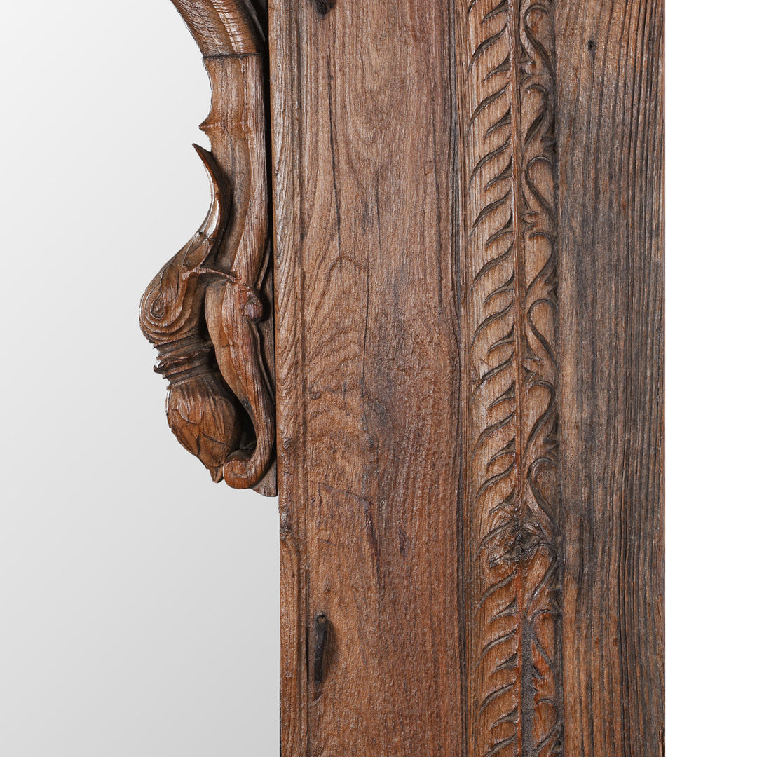 Frame Carving Detail From Antique Indian Carved Window Mirror | Indigo Antiques
