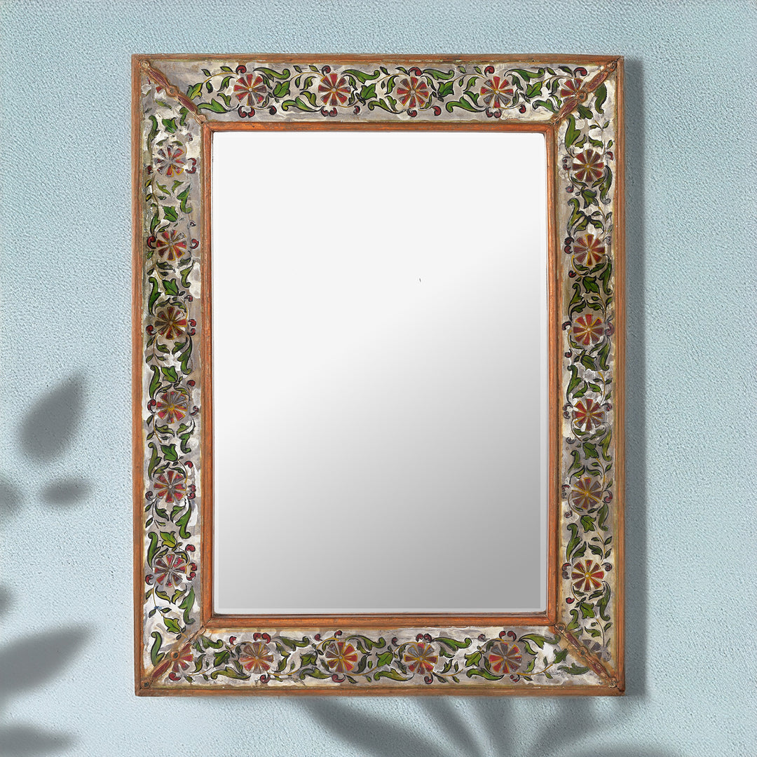 Antique Indian Mosaic Glass Mirror | Indigo Antiques