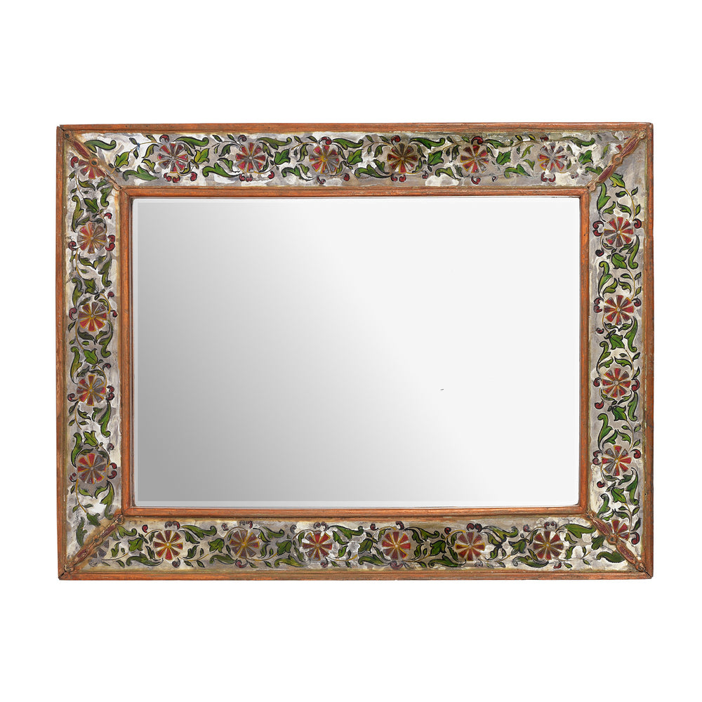 Landscape View Of Antique Indian Mosaic Glass Mirror | Indigo Antiques