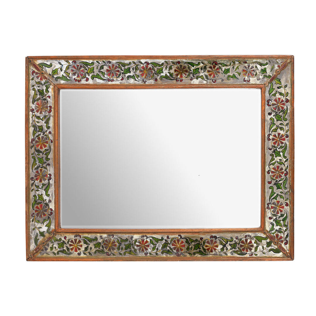 Landscape View Of Antique Indian Mosaic Glass Mirror | Indigo Antiques