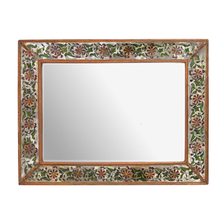 Landscape View Of Antique Indian Mosaic Glass Mirror | Indigo Antiques