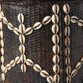 Vintage Tribal Basket woven from grass and embellished with cowrie shells From Nagaland - Ca 1930