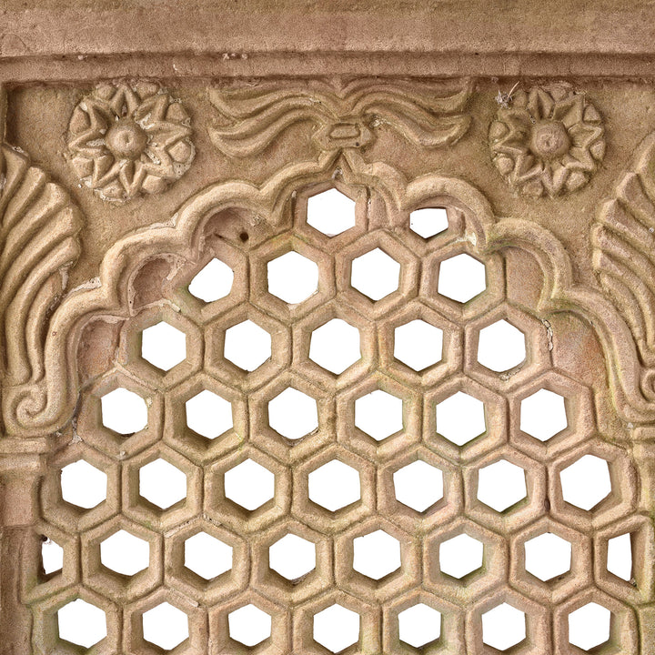 Detail From Antique Carved Double Sided Stone Jali Panel From Rajasthan - 19th Century | Indigo Antiques