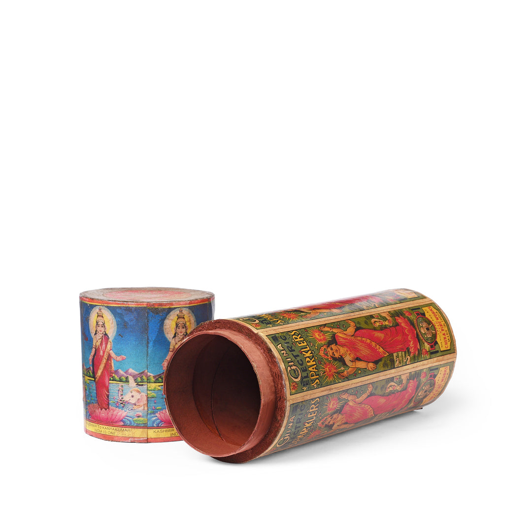 Open View Of Vintage Indian 1950'S Sparkler Box | Indigo Antiques