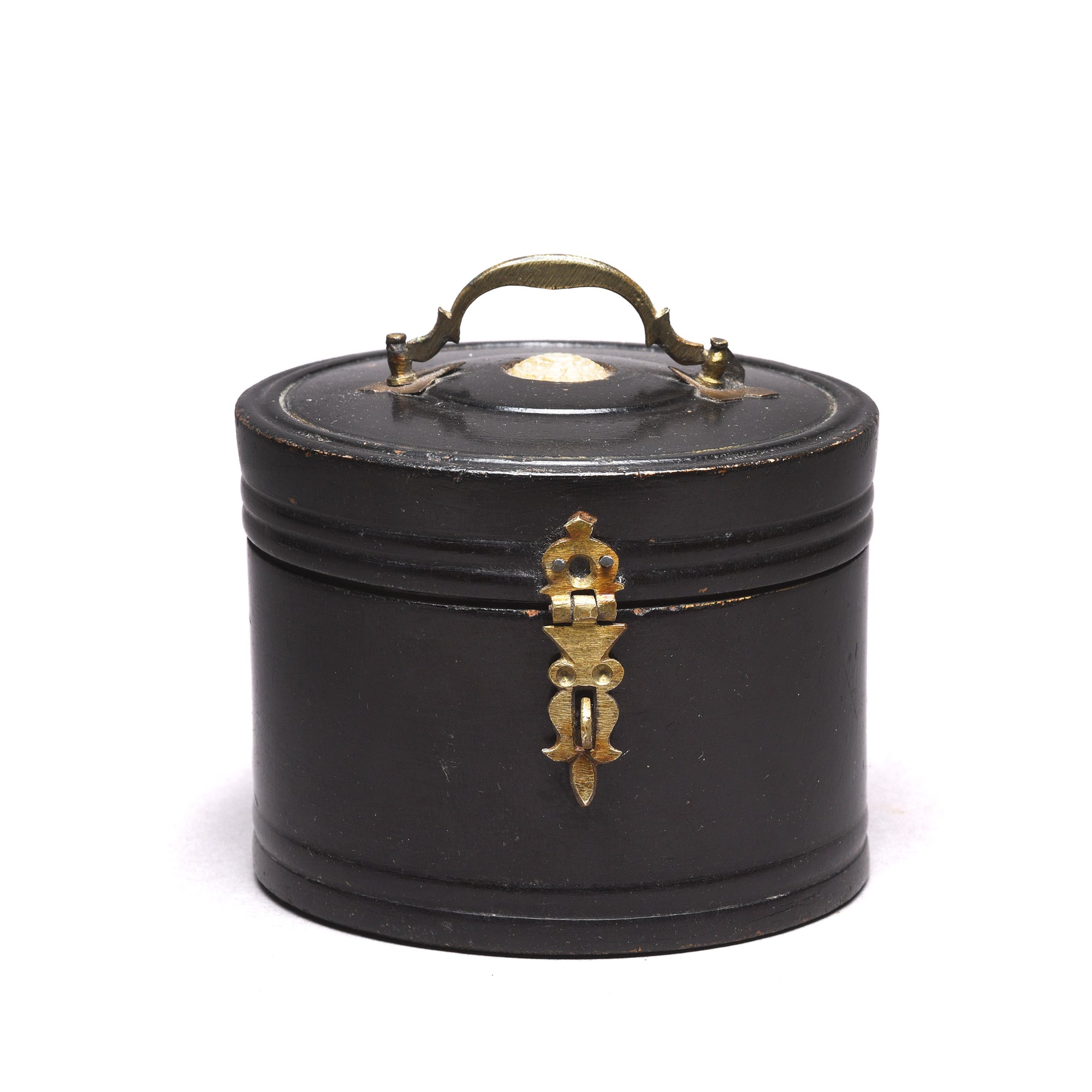 Regency Style Black Lacquer Pot From Rajasthan -19th Century | Indigo Antiques