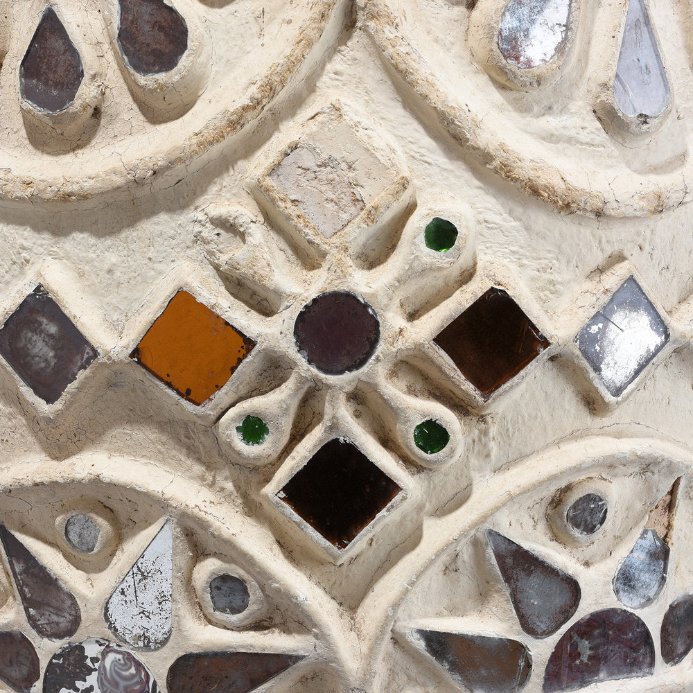 Detail From Vintage Indian Terracotta Glass inlay Jar | Indigo Antiques