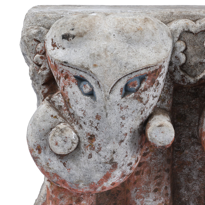 Face Detail From Antique Carved Marble Elephants From An Indian Temple | Indigo Antiques