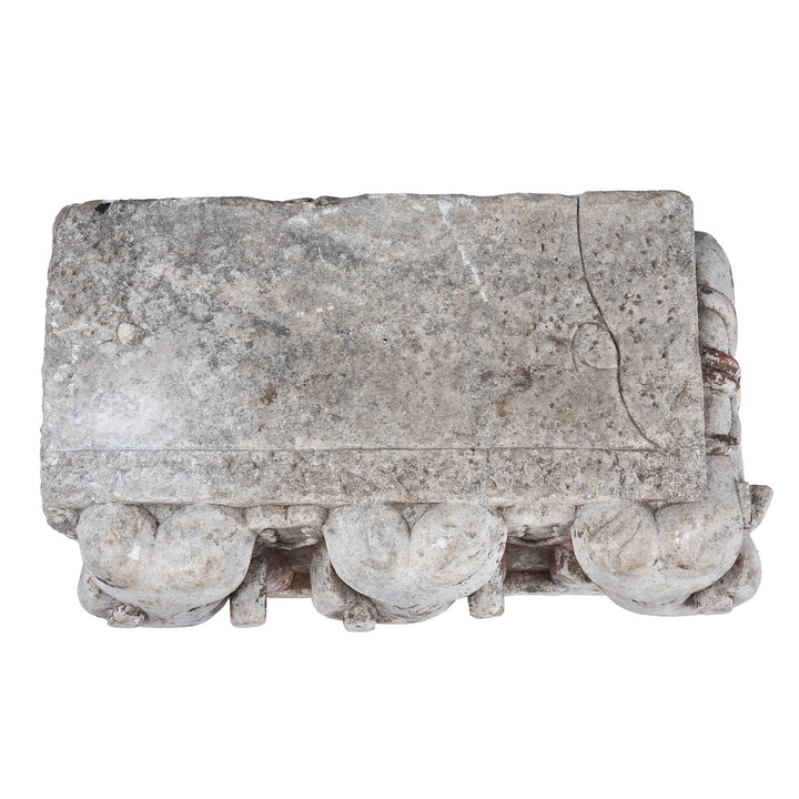 Top Down View Of Antique Carved Marble Elephants From An Indian Temple | Indigo Antiques