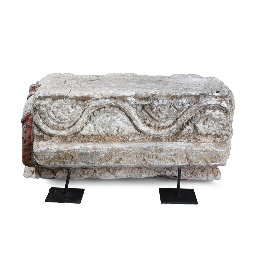 Back Of Antique Carved Marble Elephants From An Indian Temple | Indigo Antiques