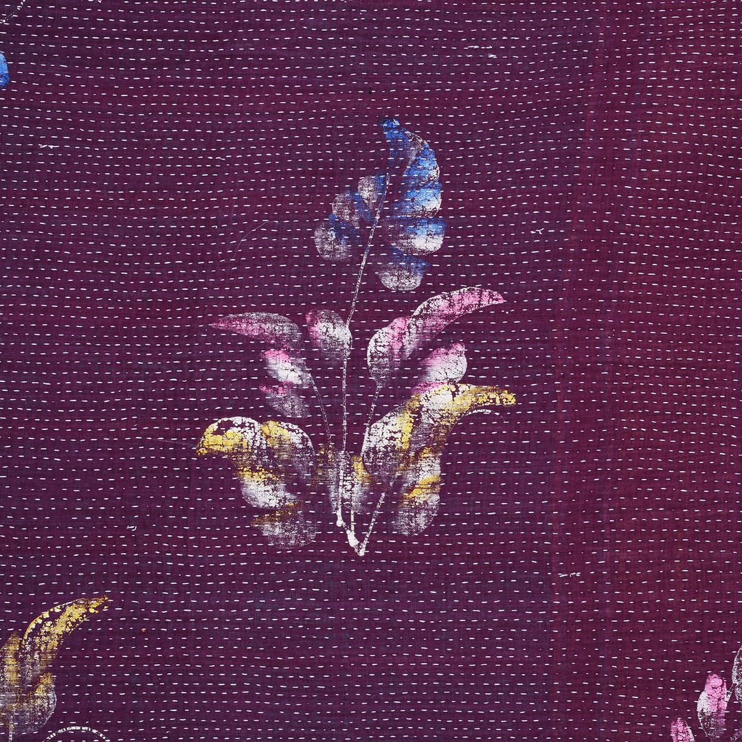 Detail From Back Of Vintage Bengali Kantha Throw | Indigo Antiques