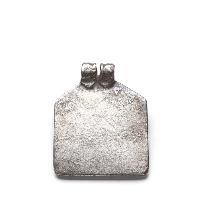 Back Of Antique Tribal Silver Bhumiya Raj Amulet from Rajasthan - 19th Century | Indigo Antiques