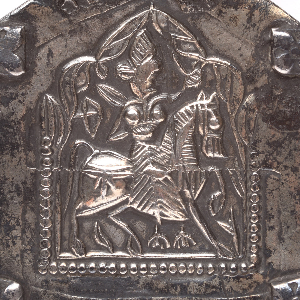 Detail From Antique Tribal Silver Bhumiya Raj Amulet from Rajasthan - 19th Century | Indigo Antiques