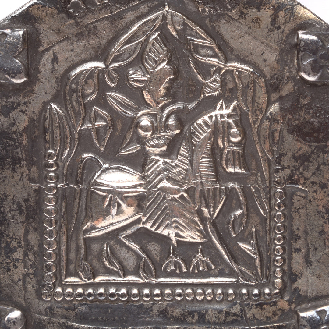 Detail From Antique Tribal Silver Bhumiya Raj Amulet from Rajasthan - 19th Century | Indigo Antiques