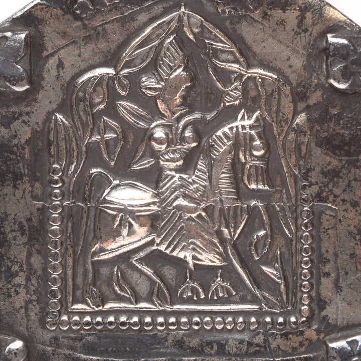 Detail From Antique Tribal Silver Bhumiya Raj Amulet from Rajasthan - 19th Century | Indigo Antiques