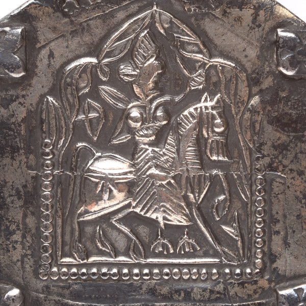 Tribal Silver Ramdeoji Amulet from Rajasthan - 19th Century
