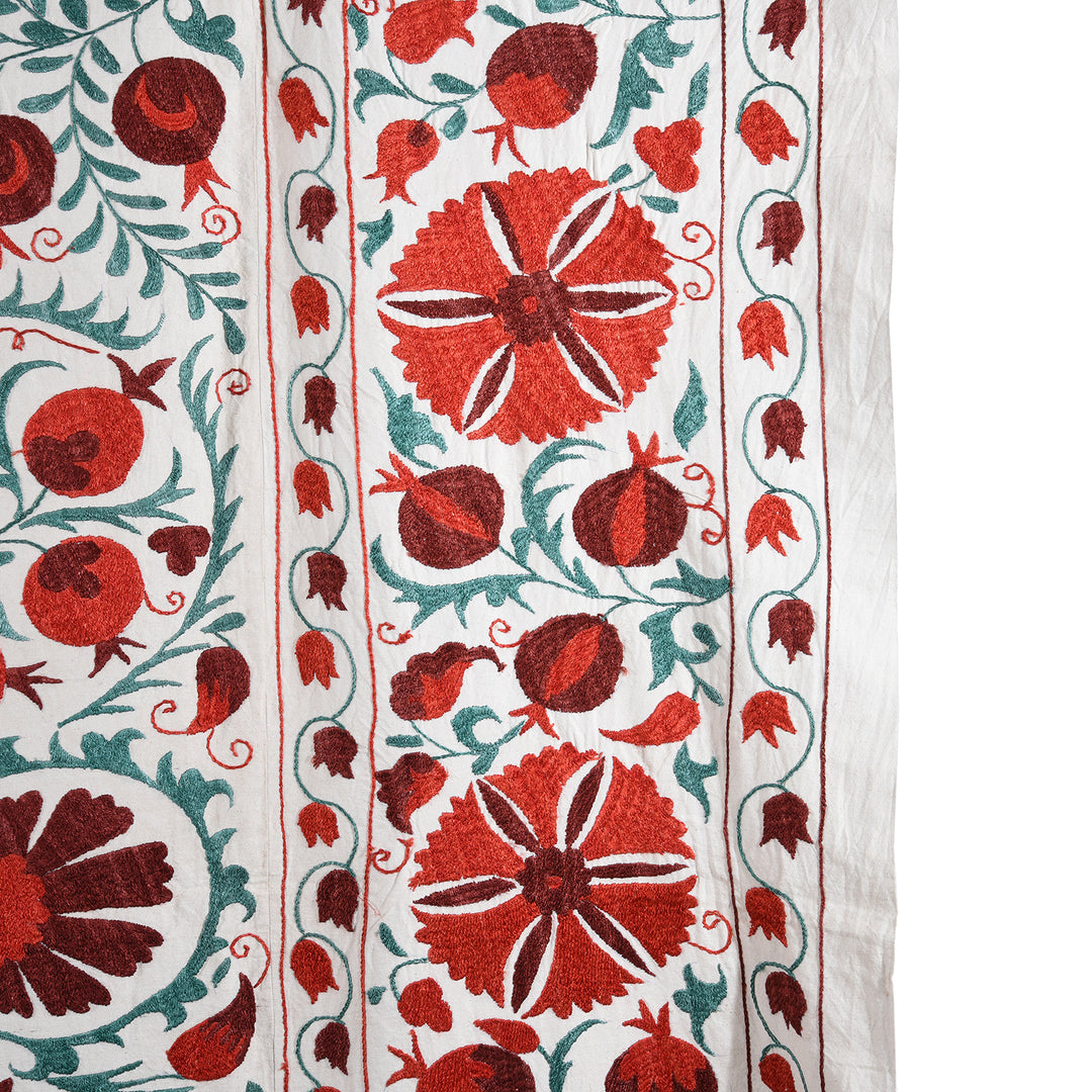 Detail From Embroidered Suzani Throw | Indigo Antiques