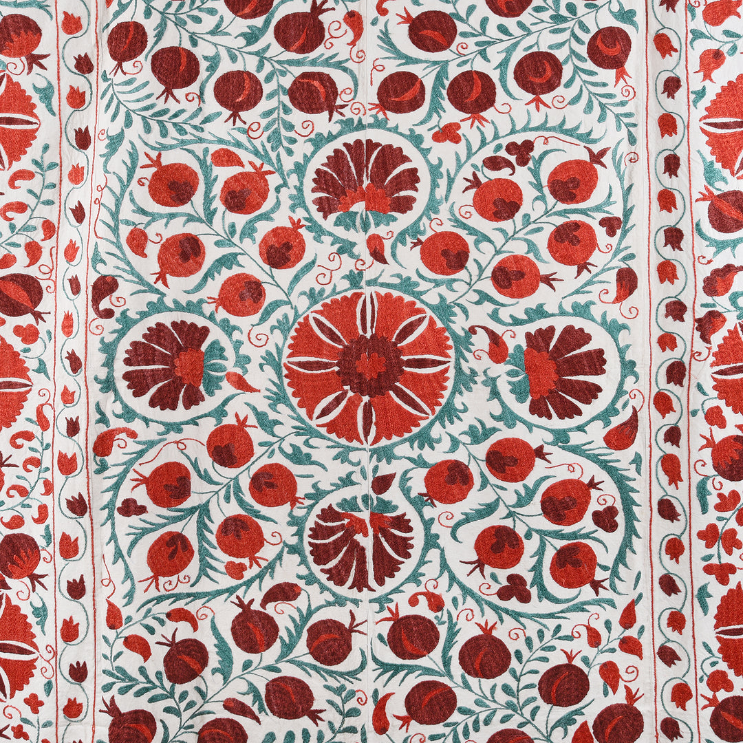 Detail From Embroidered Suzani Throw | Indigo Antiques