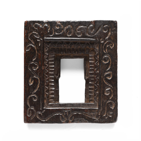 Carved Teak Votive Panel From Andhra Pradesh - Early 20th Century