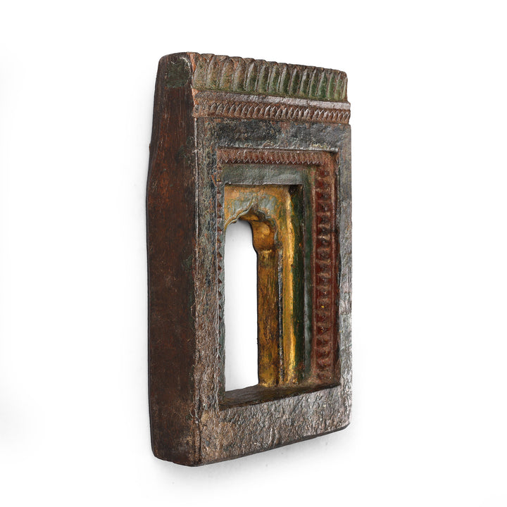 Depth Detail From Antique Carved Teak Votive Panel From Andhra Pradesh | Indigo Antiques 