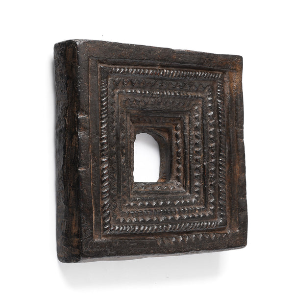 Carved Teak Votive Panel From Andhra Pradesh - Ca 1920's