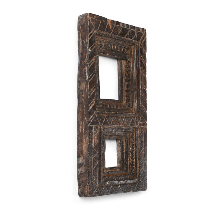 Depth View Of Antique Carved Teak Votive Panel From Andhra Pradesh | Indigo Antiques
