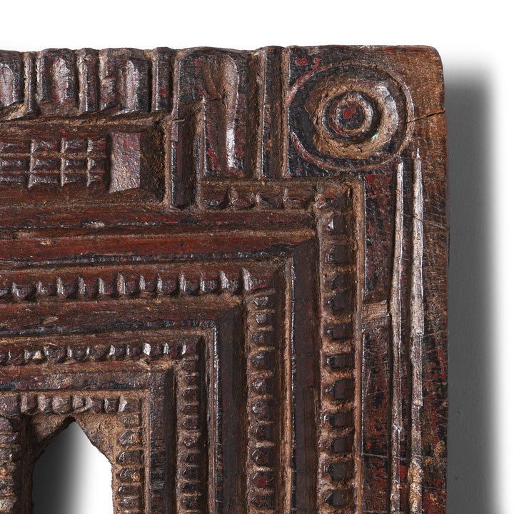 Carving Detail From Antique Indian Carved Teak Votive Panel From Andhra Pradesh | Indigo Antiques
