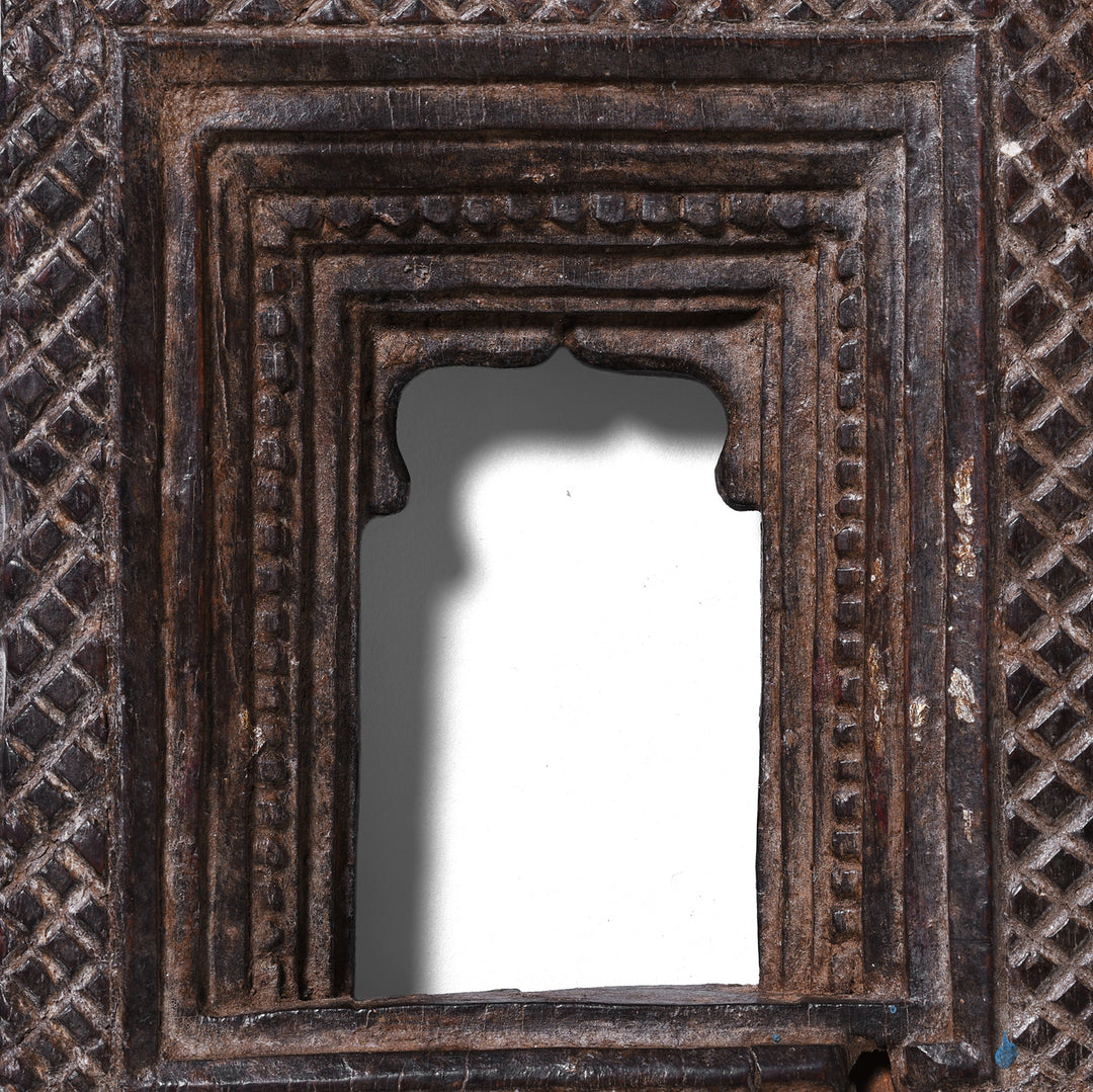 Arch Detail From Antique Indian Carved Indian Teak Votive Panel | Indigo Antiques