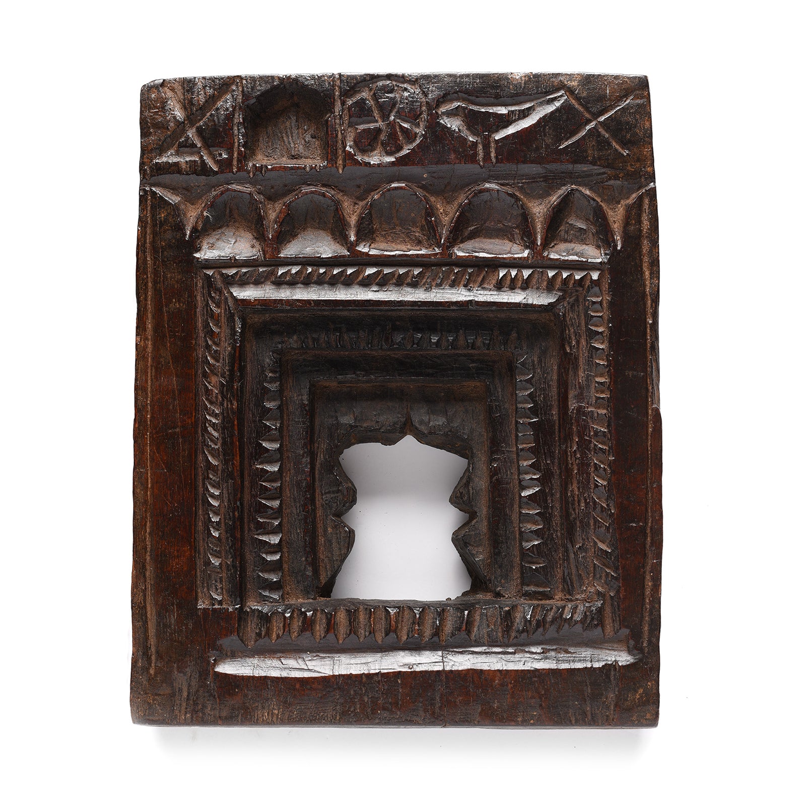 Antique Carved Indian Tribal Votive Panel | Indigo Antiques