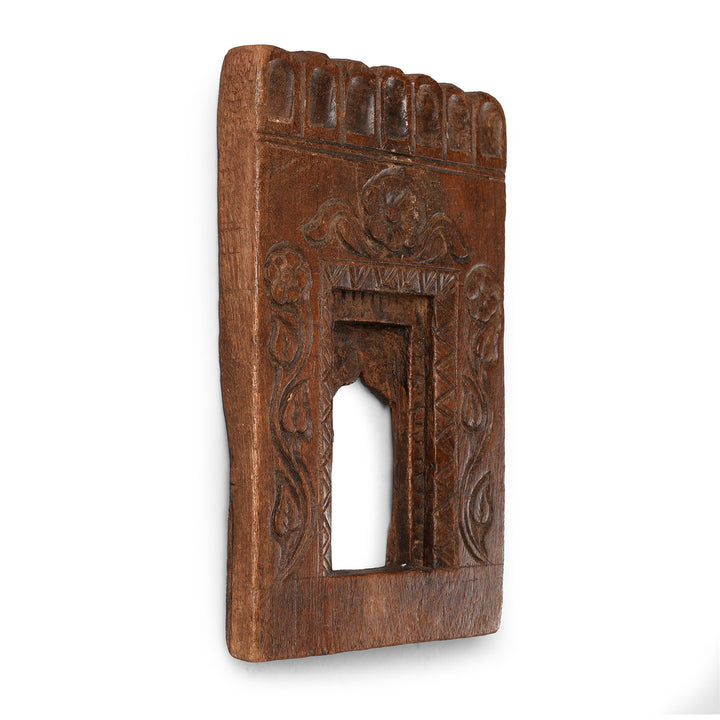 Depth View Of Antique Indian Carved Teak Votive Panel | Indigo Antiques