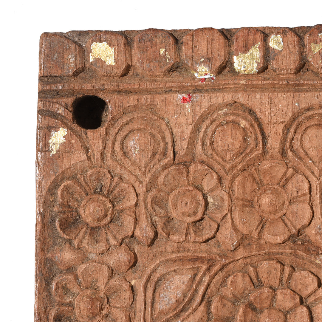 Carved Teak Votive Panel From Andra Pradesh - Early 20thC | Indigo Antiques 