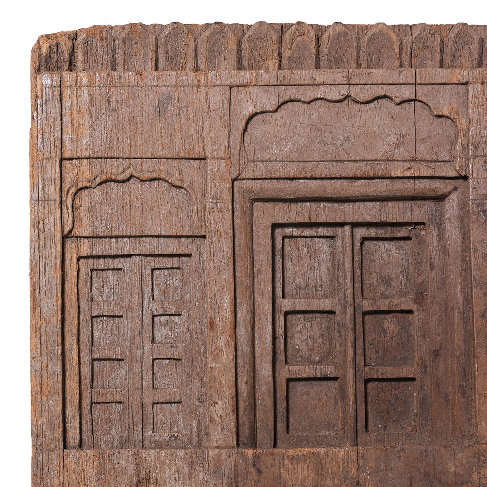 Corner Detail From Antique Indian Carved Votive Panel  | Indigo Antiques