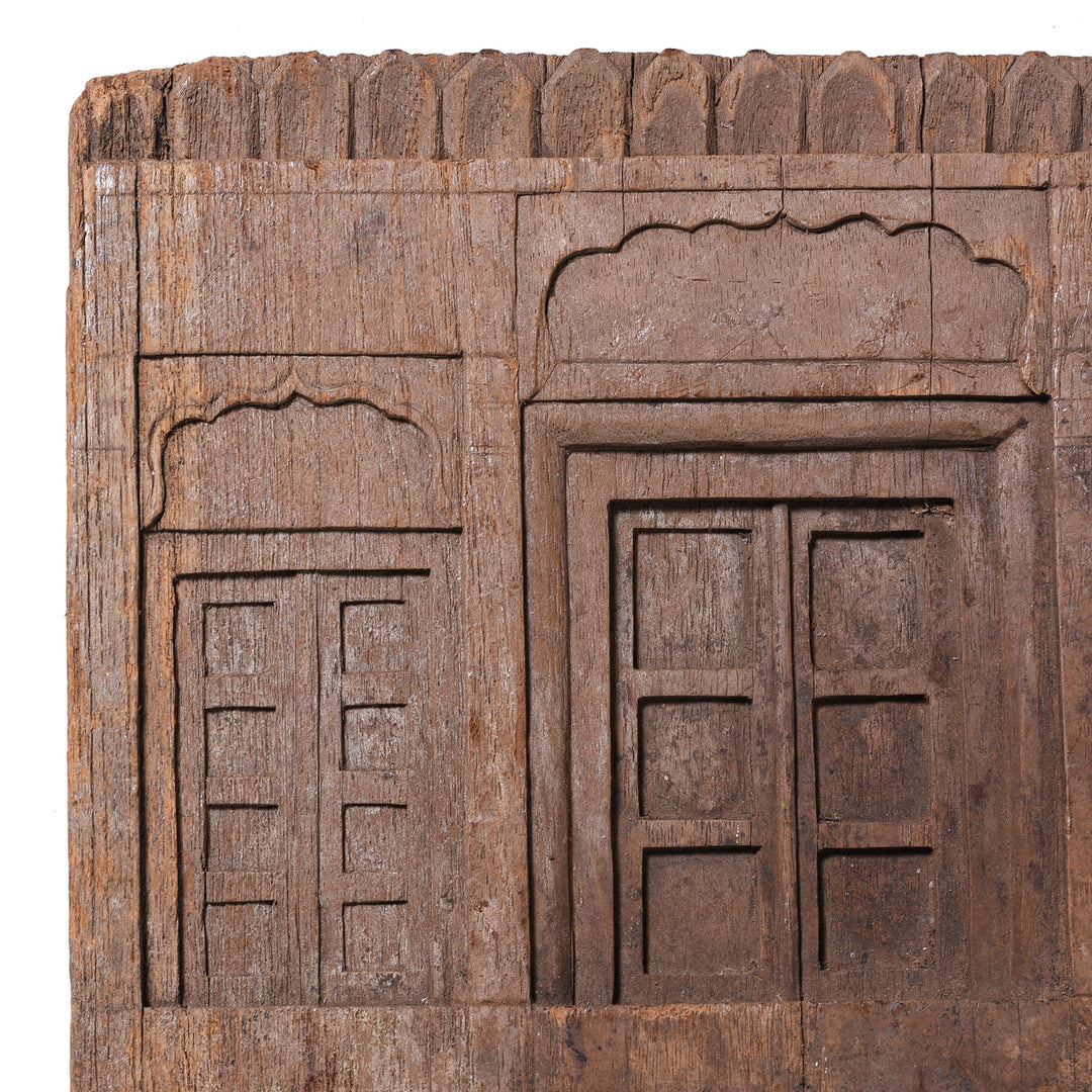 Corner Detail From Antique Indian Carved Votive Panel  | Indigo Antiques