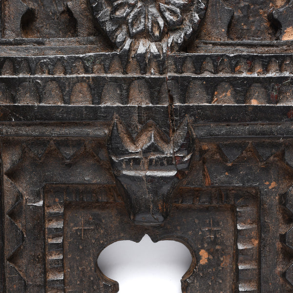 Carved Teak Votive Panel From Andhra Pradesh - Ca 1900