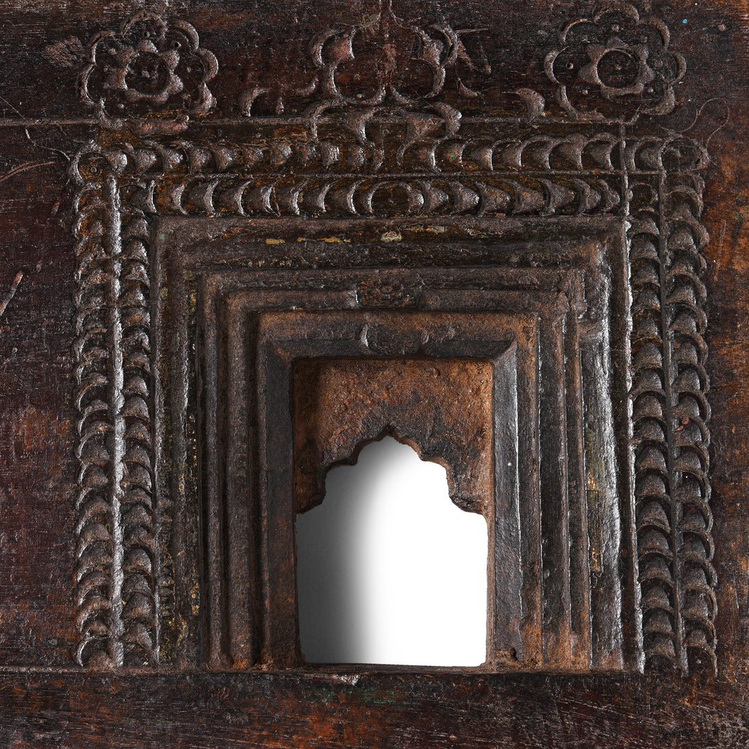 Carving Detail From Antique Carved Teak Votive Panel From Andhra Pradesh | Indigo Antiques