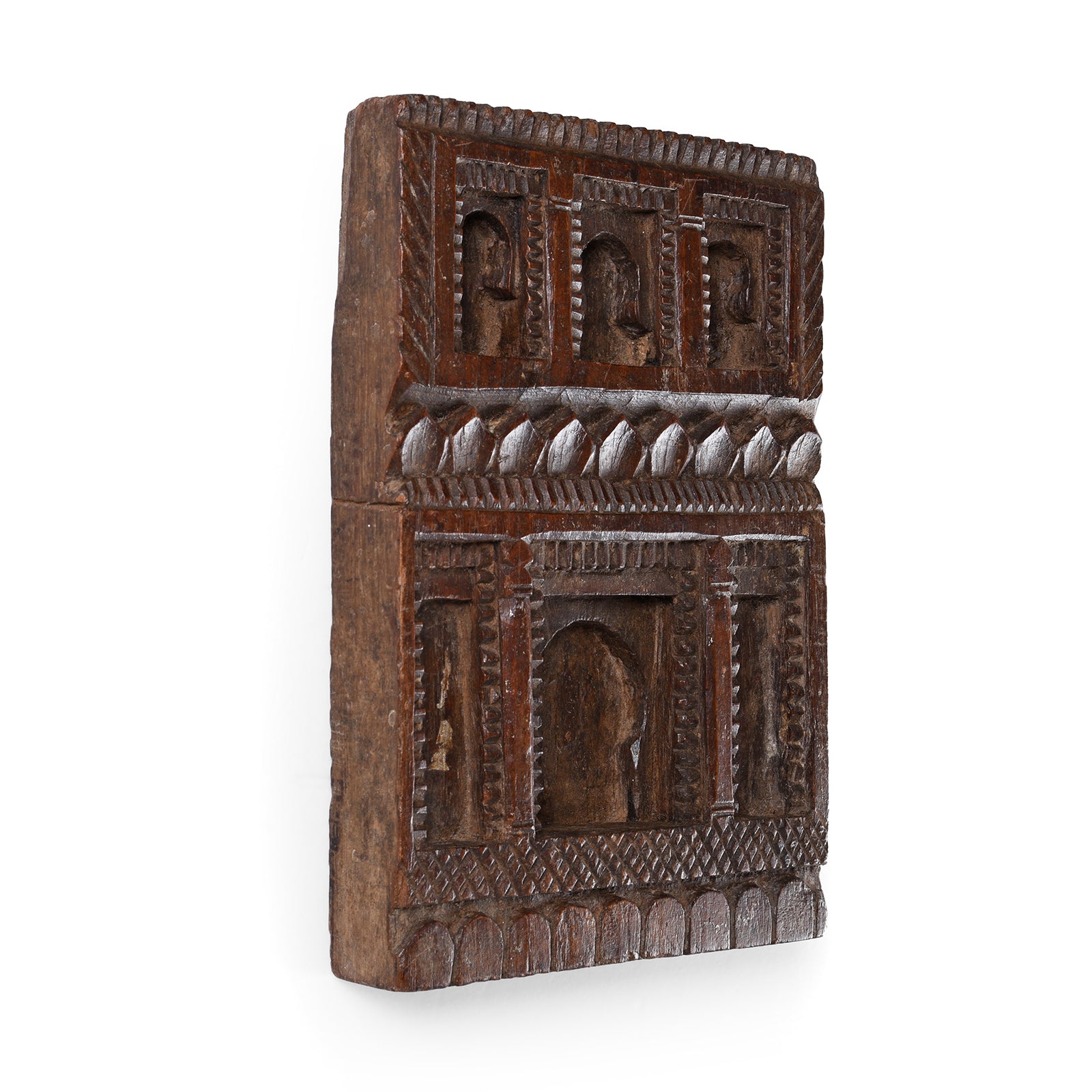 Carved Teak Lintel Panel From Andra Pradesh - 18thC Carved Teak Lintel Panel From Andra Pradesh - 18thC