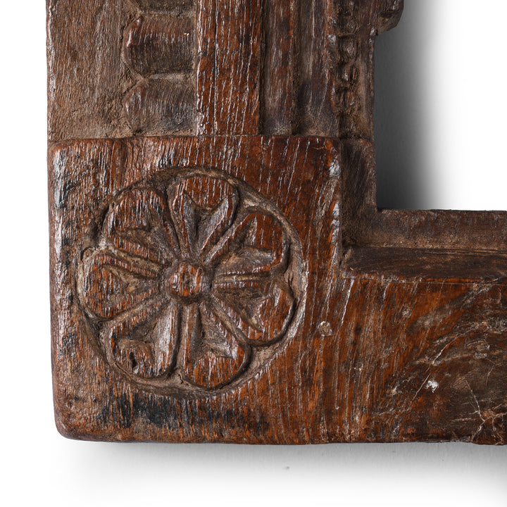 Detail From Antique Carved Teak Votive Panel From Andhra Pradesh | Indigo Antiques