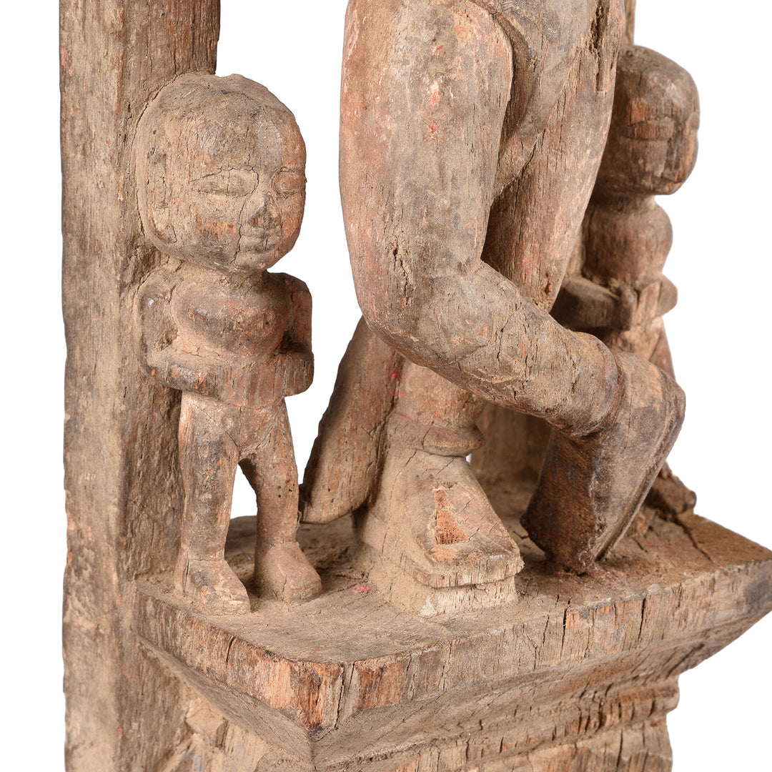 Detail From Antique Carved Figurine Of Krishna Playing The Flute | INDIGO ANTIQUES