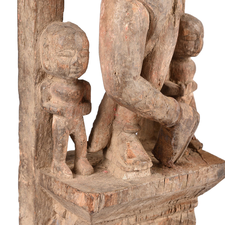 Detail From Antique Carved Figurine Of Krishna Playing The Flute | INDIGO ANTIQUES