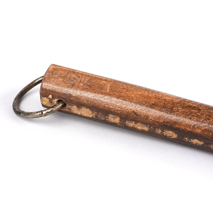 Handle Detail From Antique Old Iron Cooking Strainer Spoon From Rajasthan - Circa 1920 | Indigo Antiques