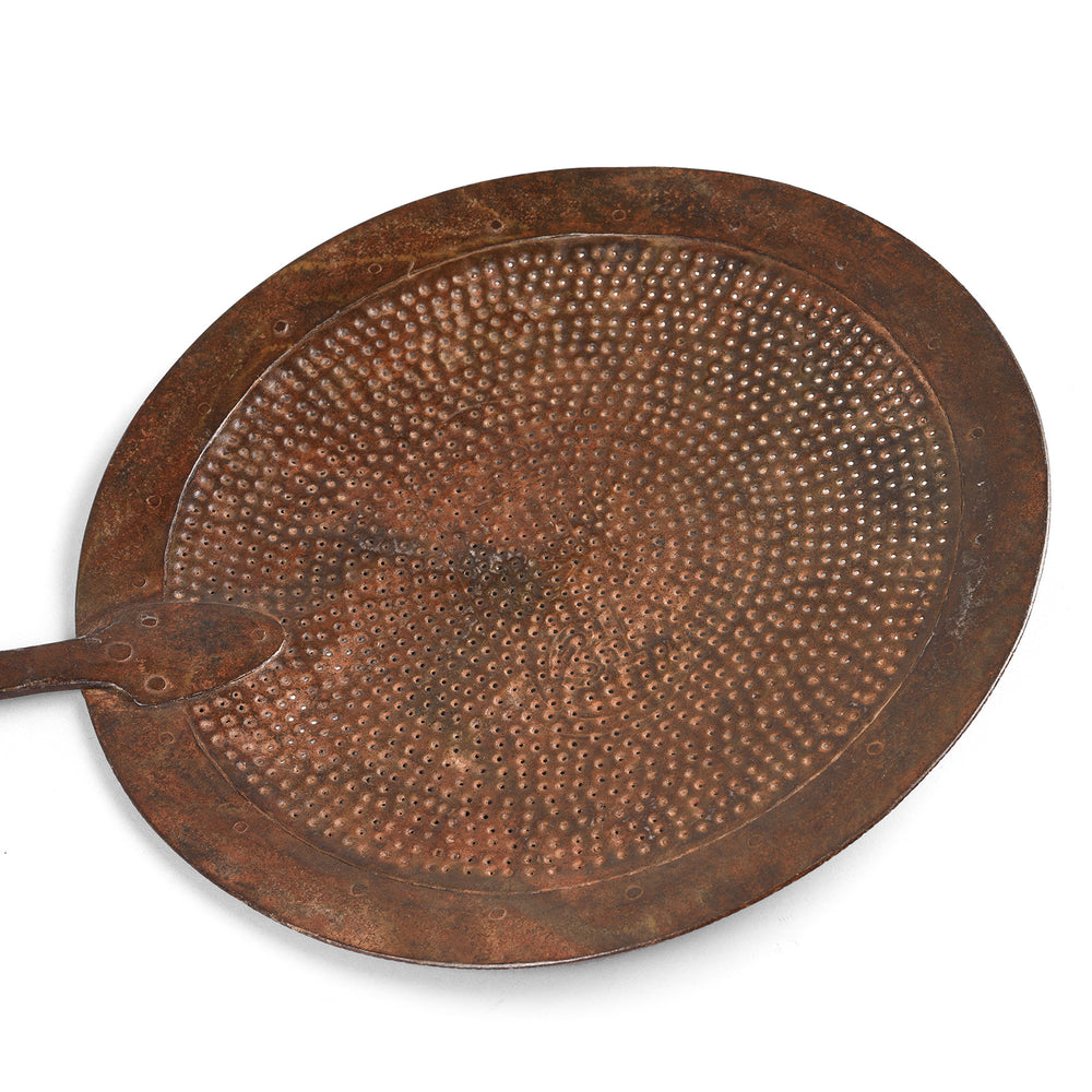 Detail From Old Iron Cooking Strainer Spoon From Rajasthan - Circa 1920 | Indigo Antiques